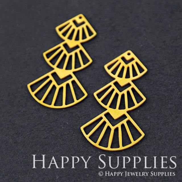 2pcs Stainless Steel Jewelry Charms, Fan Stainless Steel Earring Charms, Stainless Steel Silver Jewelry Pendants, Stainless Steel Silver Jewelry Findings, Stainless Steel Pendants Jewelry Wholesale (SSD249)