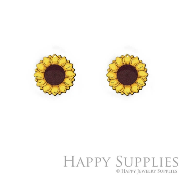 2pcs Handmade Jewelry Making Supplies Beads Cut Wooden Flower Charm For DIY Necklace Earring Brooch (CW614)