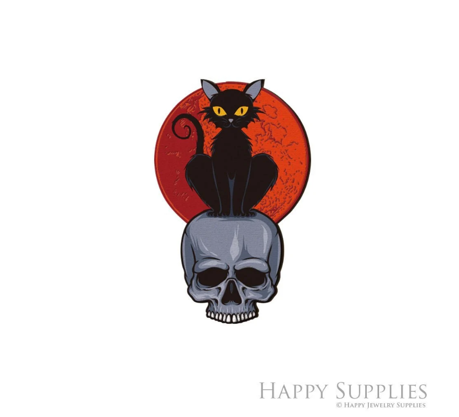 2pcs Handmade Jewelry Making Supplies Beads Cut Wooden Cat Charm For DIY Necklace Earring Brooch (CW967)