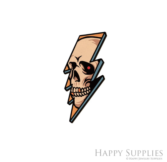 2pcs Handmade Jewelry Making Supplies Beads Cut Wooden Skull Charm For DIY Necklace Earring Brooch (CW973)