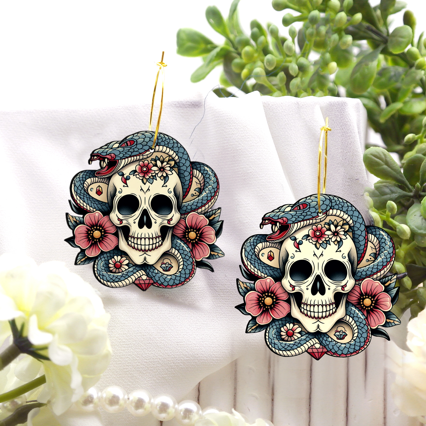 2pcs Handmade Jewelry Making Supplies Beads Cut Wooden Skull Charm For DIY Necklace Earring Brooch (WE298)