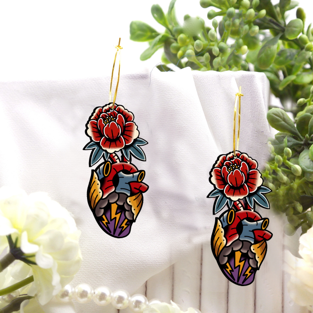 2pcs Handmade Jewelry Making Supplies Beads Cut Wooden Heart Charm For DIY Necklace Earring Brooch (WE302)