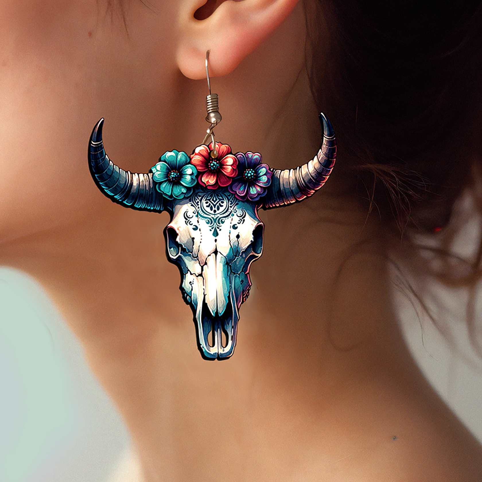 2pcs Handmade Jewelry Making Supplies Beads Cut Wooden Cow Charm For DIY Necklace Earring Brooch (WE312)
