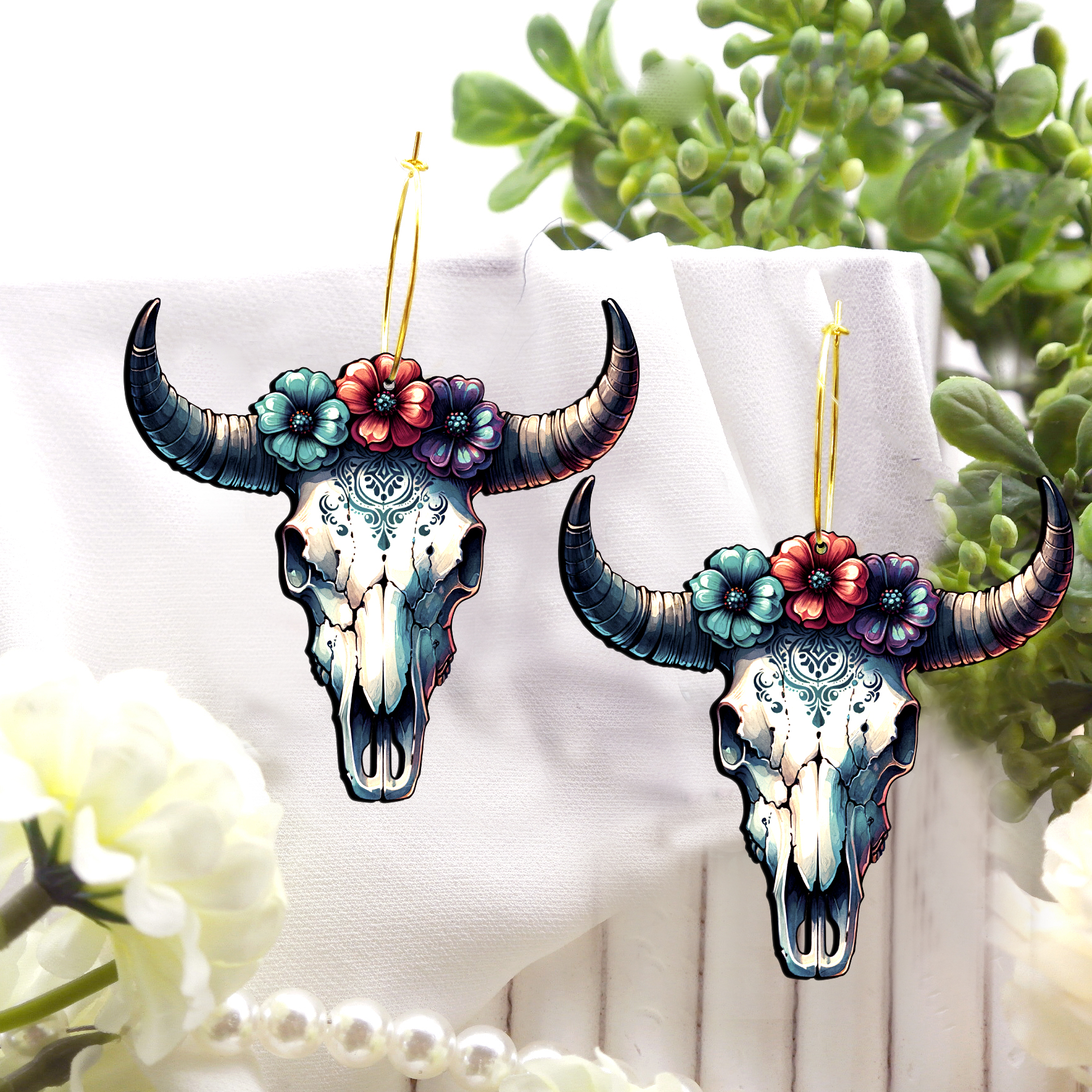 2pcs Handmade Jewelry Making Supplies Beads Cut Wooden Cow Charm For DIY Necklace Earring Brooch (WE312)