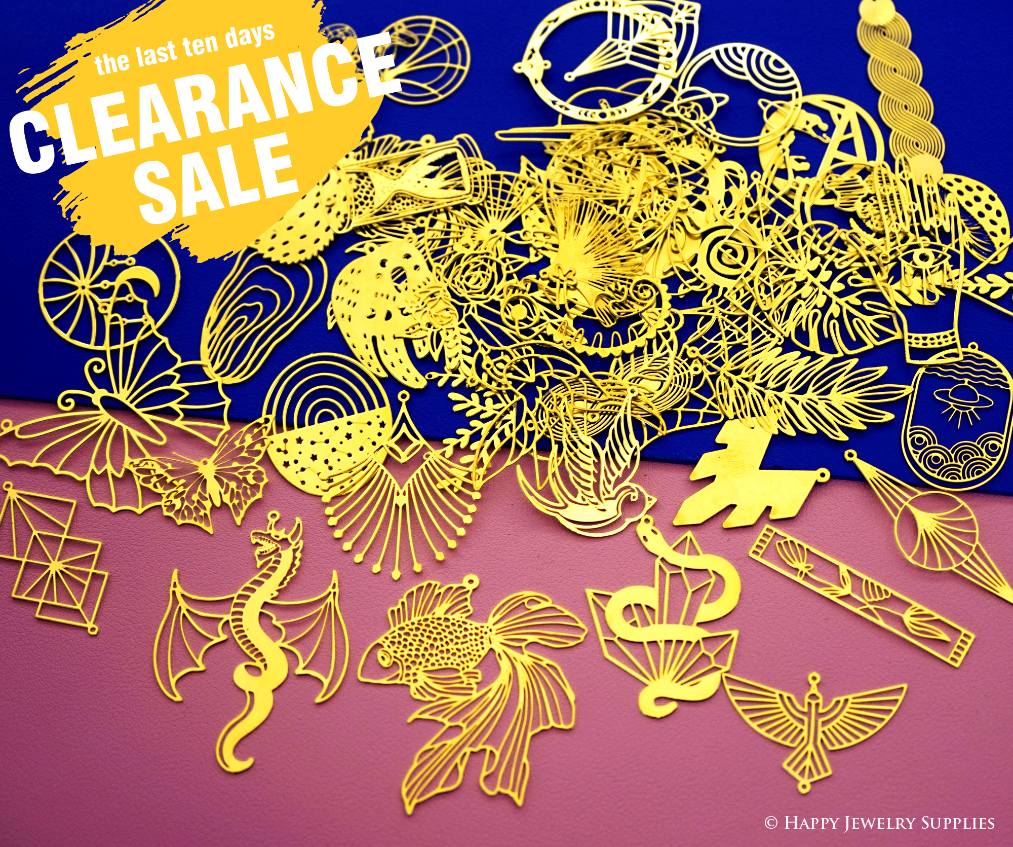 Clearance Sale Good Quality Send Randomly Raw Brass Charm / Pendant,Stainless Steel Charms / Pendant, Gold plated Charms, Silver plated Charms/ stud Earring,Brass Connector,Making Jewelry Supplies
