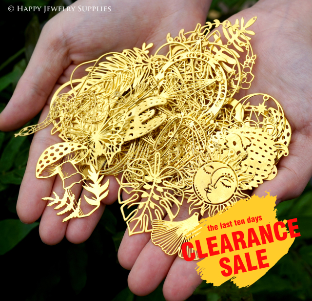 Clearance Sale 120pcs Good Quality Send Randomly Raw Brass Charm / Pendant,Stainless Steel Charms / Pendant, Fit For Necklace, Earring,Brass Connector,Making Jewelry Supplies