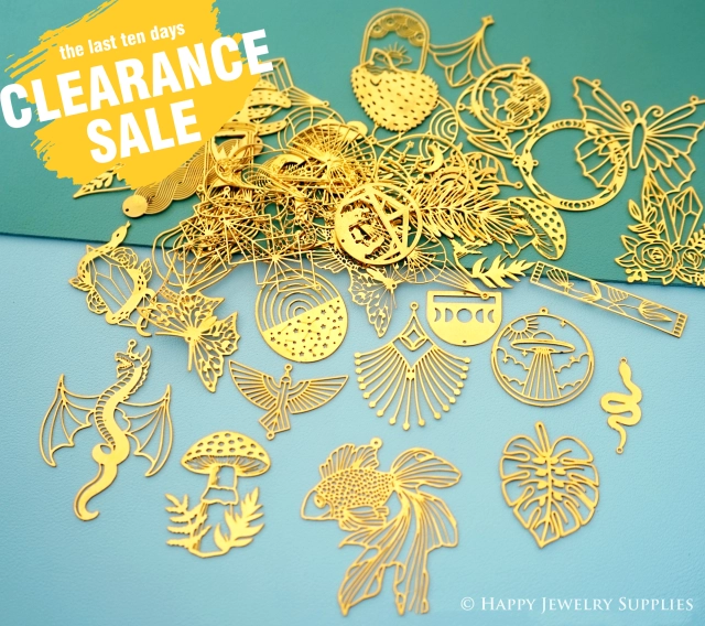 Clearance Sale 120pcs Good Quality Send Randomly Raw Brass Charm / Pendant,Stainless Steel Charms / Pendant, Fit For Necklace, Earring,Brass Connector,Making Jewelry Supplies