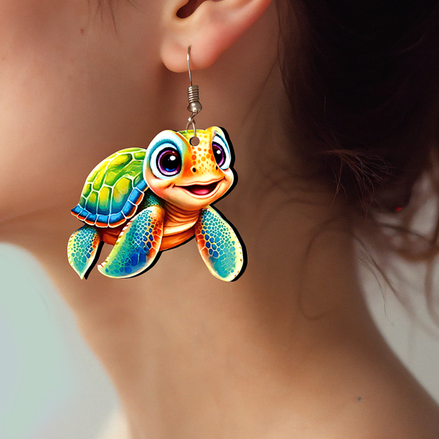 2pcs Handmade Jewelry Making Supplies Beads Cut Wooden Turtle Charm For DIY Necklace Earring Brooch (WE316)