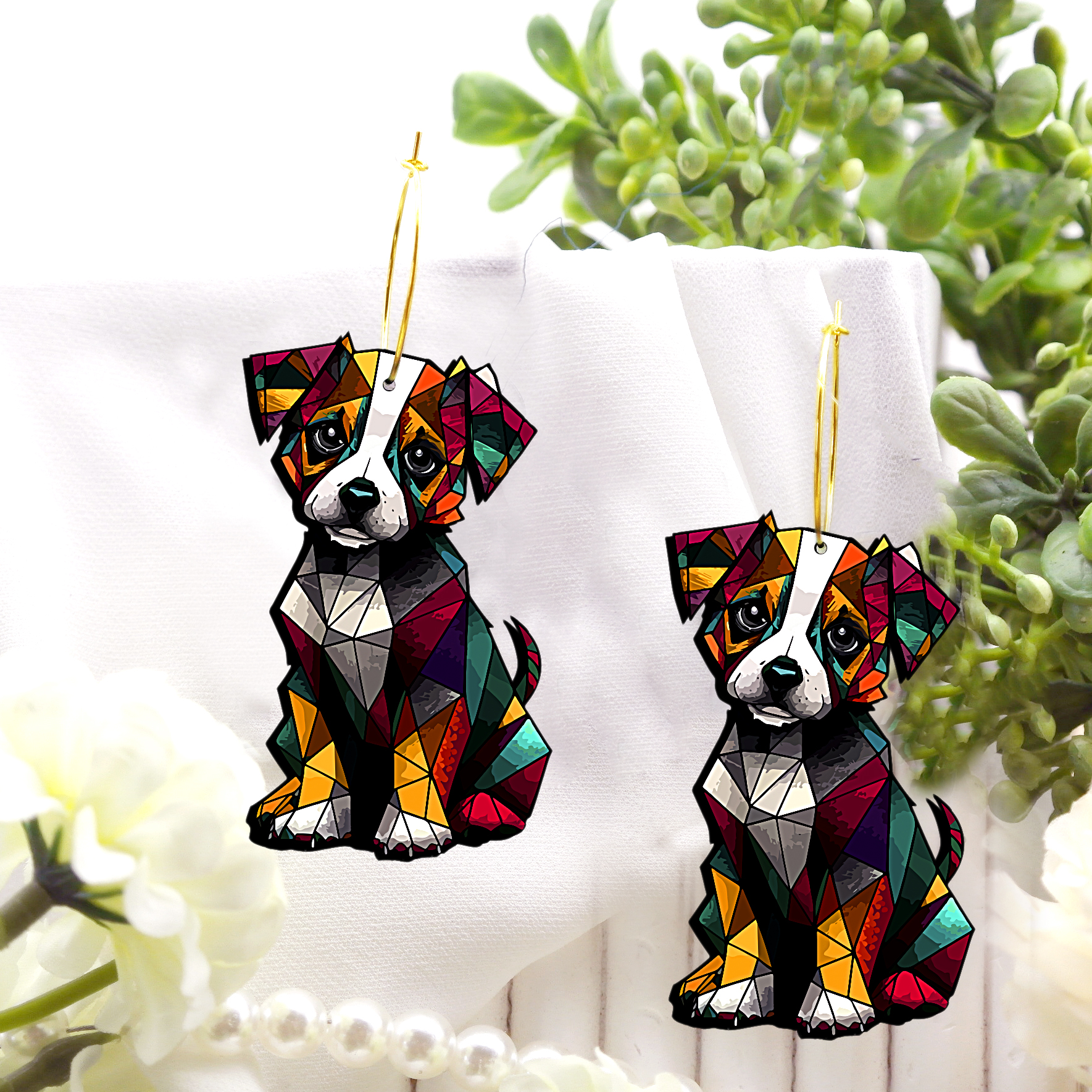 2pcs Handmade Jewelry Making Supplies Beads Cut Wooden Dog Charm For DIY Necklace Earring Brooch (WE318)