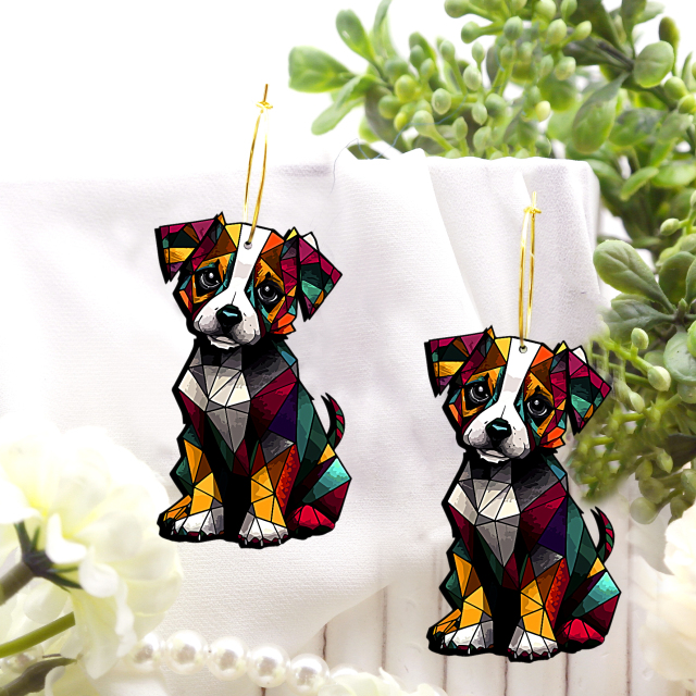 2pcs Handmade Jewelry Making Supplies Beads Cut Wooden Dog Charm For DIY Necklace Earring Brooch (WE318)