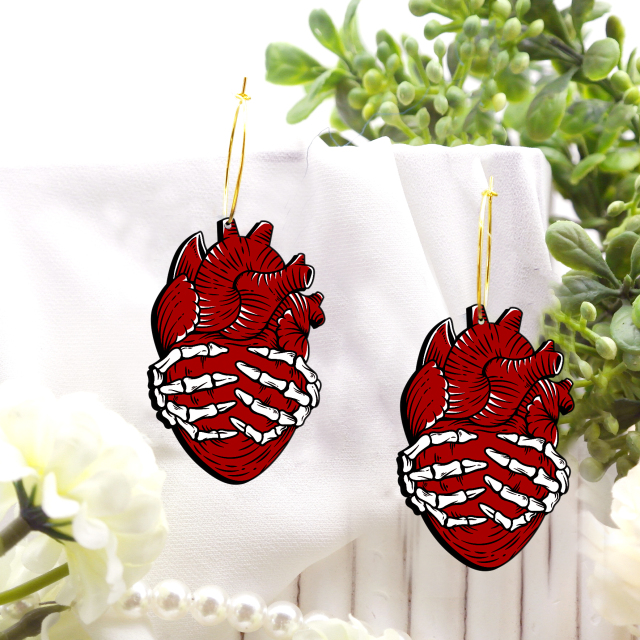 2pcs Handmade Jewelry Making Supplies Beads Cut Wooden Heart Charm For DIY Necklace Earring Brooch (WE321)