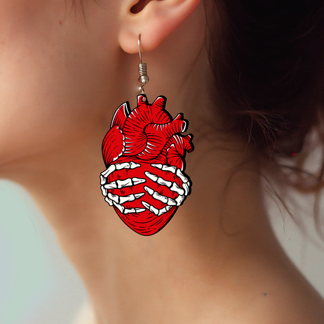 2pcs Handmade Jewelry Making Supplies Beads Cut Wooden Heart Charm For DIY Necklace Earring Brooch (WE321)