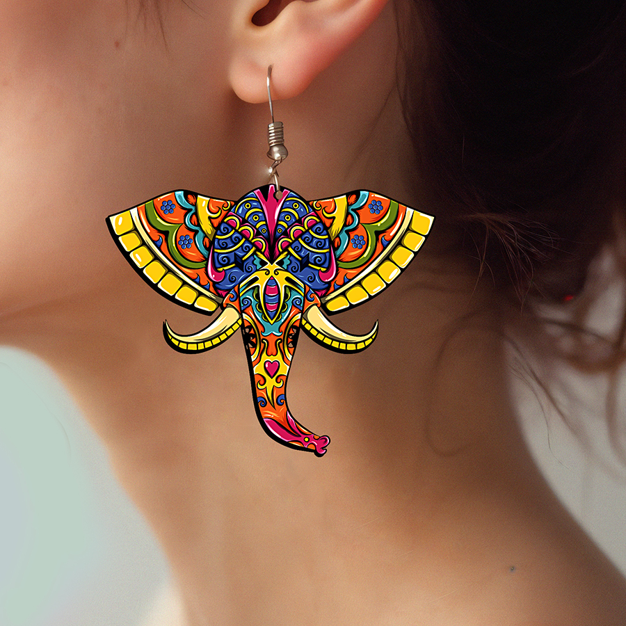 2pcs Handmade Jewelry Making Supplies Beads Cut Wooden Elephant Charm For DIY Necklace Earring Brooch (WE334)