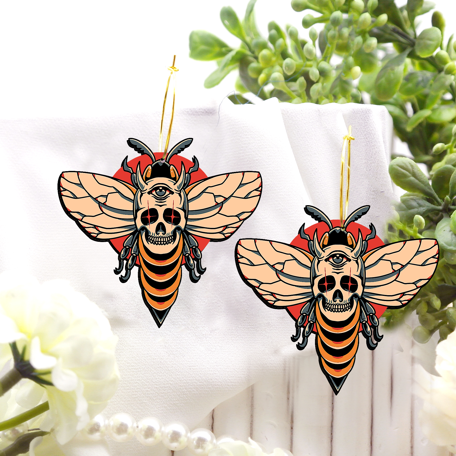 2pcs Handmade Jewelry Making Supplies Beads Cut Wooden Moth Charm For DIY Necklace Earring Brooch (WE335)