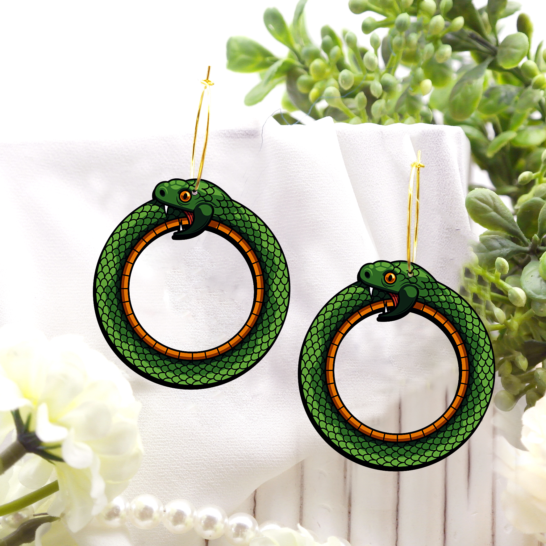 2pcs Handmade Jewelry Making Supplies Beads Cut Wooden Snake Charm For DIY Necklace Earring Brooch (WE337)