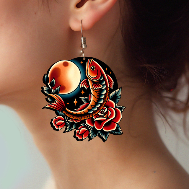 2pcs Handmade Jewelry Making Supplies Beads Cut Wooden Fish Charm For DIY Necklace Earring Brooch (WE340)