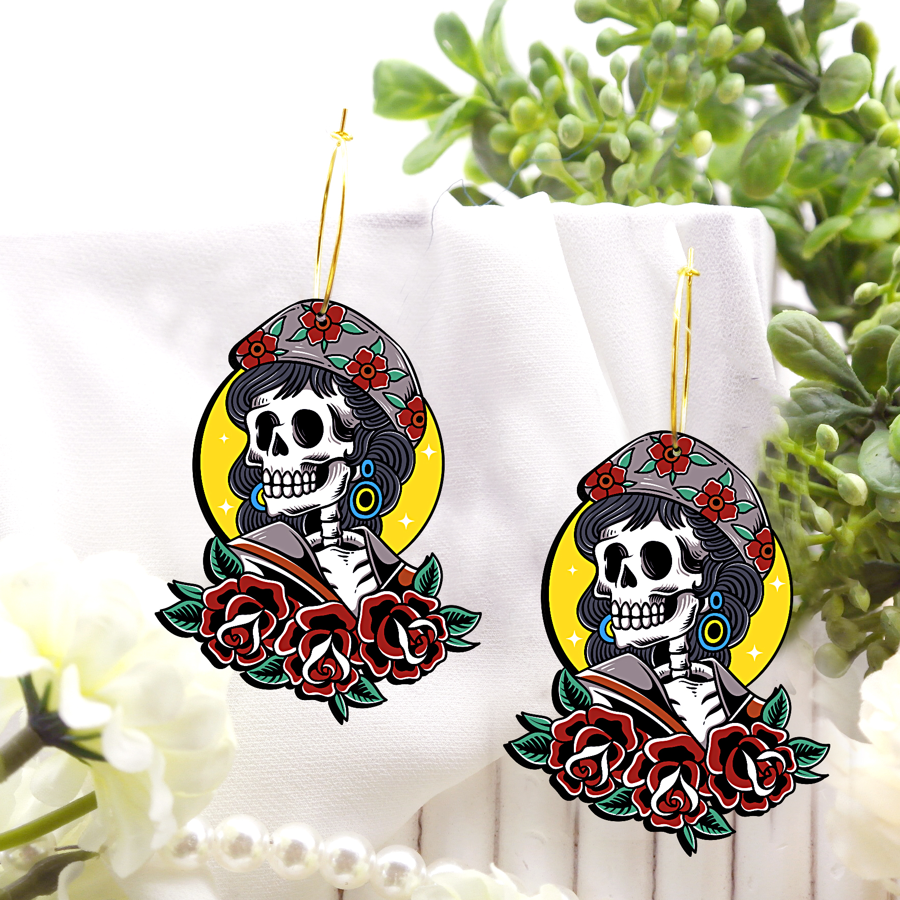 2pcs Handmade Jewelry Making Supplies Beads Cut Wooden Skull Charm For DIY Necklace Earring Brooch (WE342)