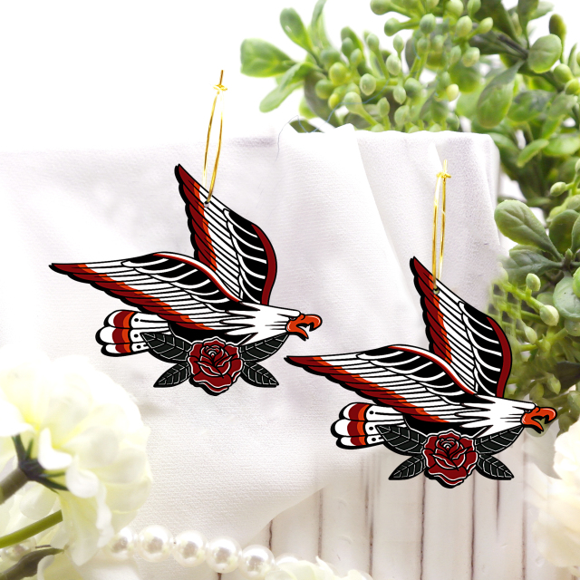 2pcs Handmade Jewelry Making Supplies Beads Cut Wooden Eagle Charm For DIY Necklace Earring Brooch (WE327)