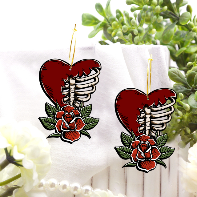 2pcs Handmade Jewelry Making Supplies Beads Cut Wooden Heart Charm For DIY Necklace Earring Brooch (WE329)