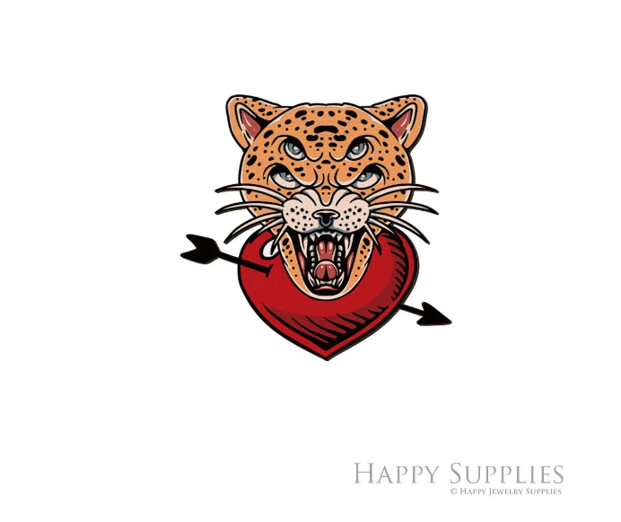 2pcs Handmade Jewelry Making Supplies Beads Cut Wooden Leopard Charm For DIY Necklace Earring Brooch (CW985)