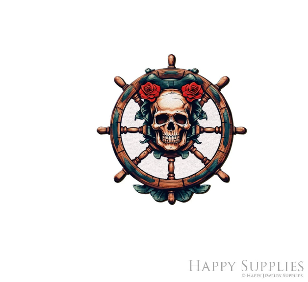 2pcs Handmade Jewelry Making Supplies Beads Cut Wooden Skull Charm For DIY Necklace Earring Brooch (CW990)
