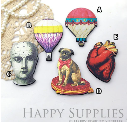 2pcs Handmade Jewelry Making Supplies Beads Cut Wooden Heart Charm For DIY Necklace Earring Brooch (CW087)