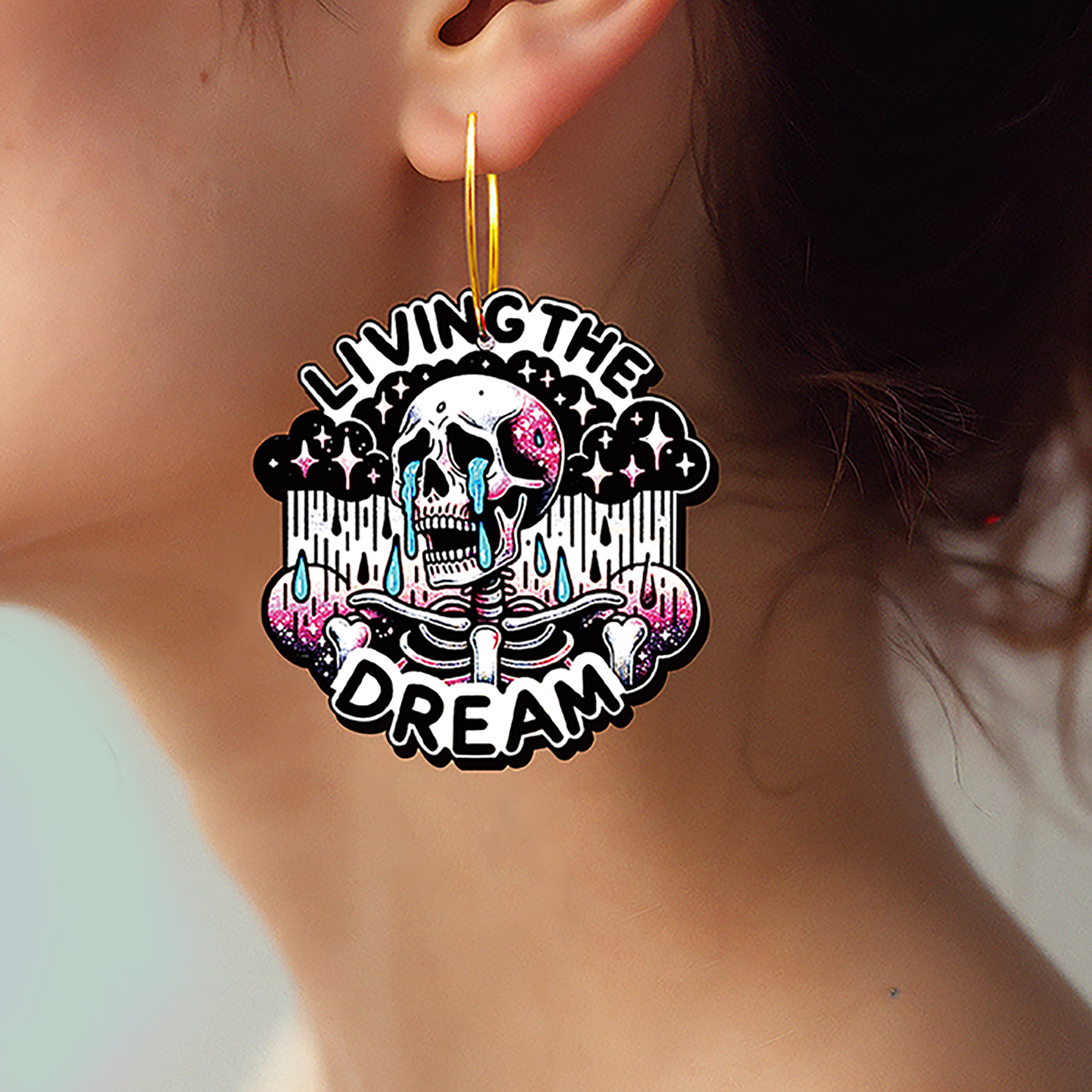 2pcs Handmade Jewelry Making Supplies Beads Cut Wooden Skull Charm For DIY Necklace Earring Brooch (WE353)
