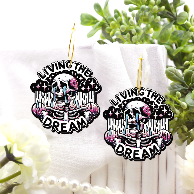 2pcs Handmade Jewelry Making Supplies Beads Cut Wooden Skull Charm For DIY Necklace Earring Brooch (WE353)
