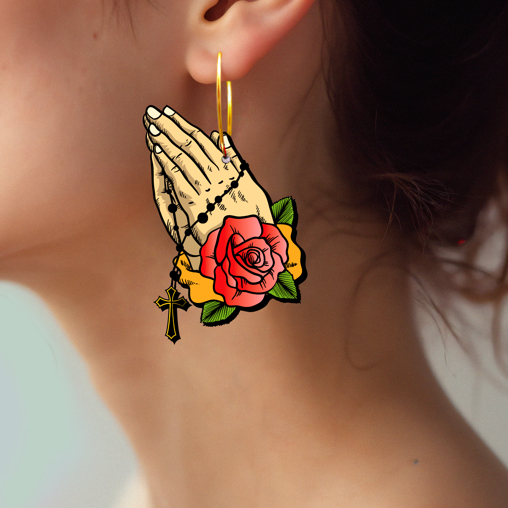 2pcs Handmade Jewelry Making Supplies Beads Cut Wooden Hand Charm For DIY Necklace Earring Brooch (WE355)