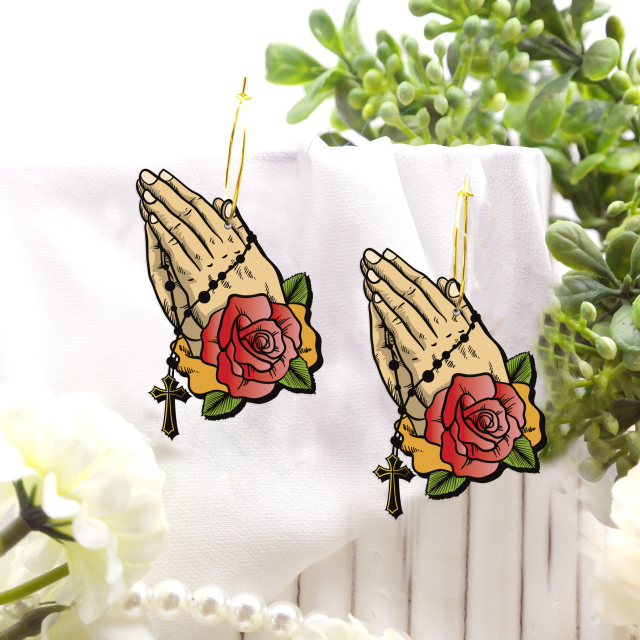 2pcs Handmade Jewelry Making Supplies Beads Cut Wooden Hand Charm For DIY Necklace Earring Brooch (WE355)