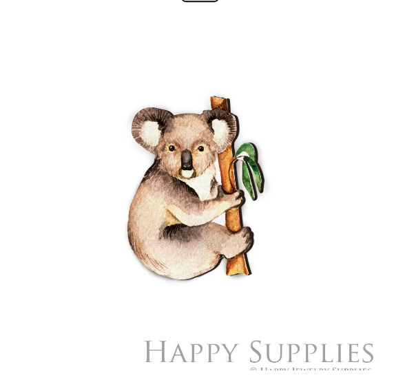 2pcs Handmade Jewelry Making Supplies Beads Cut Wooden Koala Charm For DIY Necklace Earring Brooch (CW134)
