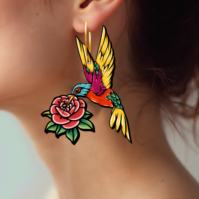2pcs Handmade Jewelry Making Supplies Beads Cut Wooden Bird Charm For DIY Necklace Earring Brooch (WE356)