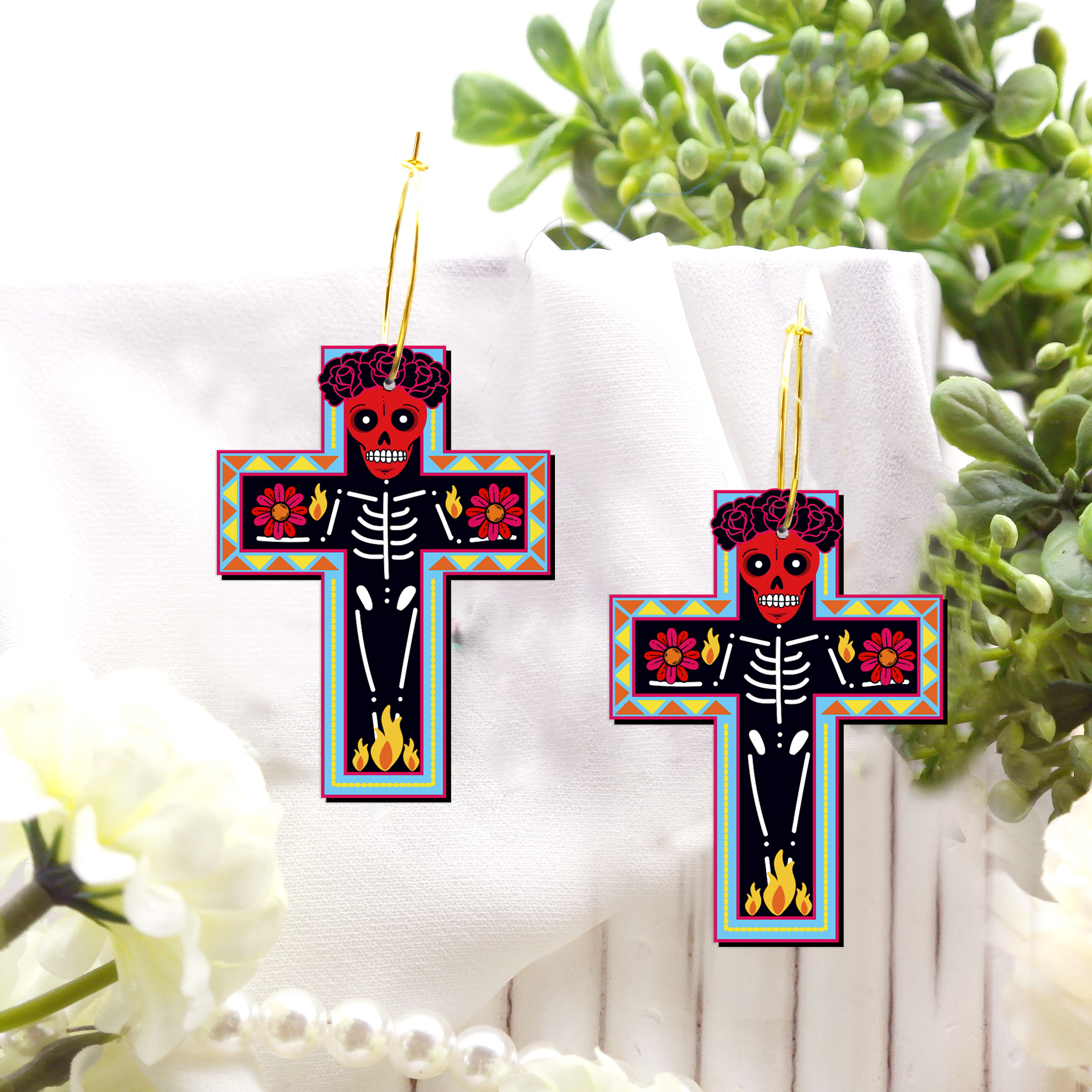 2pcs Handmade Jewelry Making Supplies Beads Cut Wooden Cross Charm For DIY Necklace Earring Brooch (WE357)