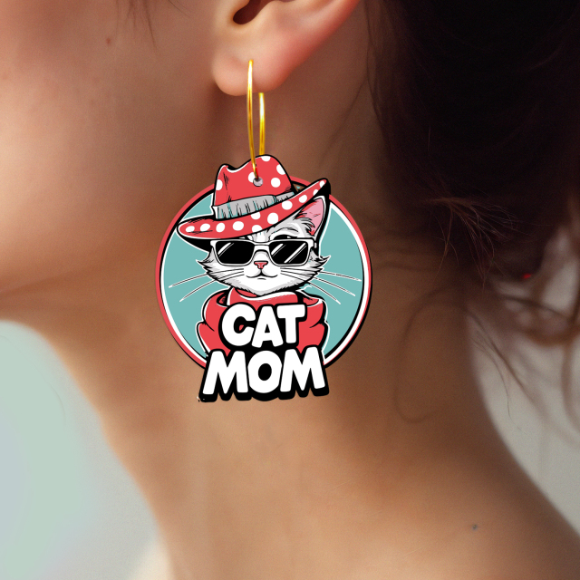 2pcs Handmade Jewelry Making Supplies Beads Cut Wooden Cat Charm For DIY Necklace Earring Brooch (WE358)