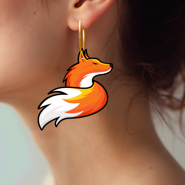 2pcs Handmade Jewelry Making Supplies Beads Cut Wooden Fox Charm For DIY Necklace Earring Brooch (WE360)