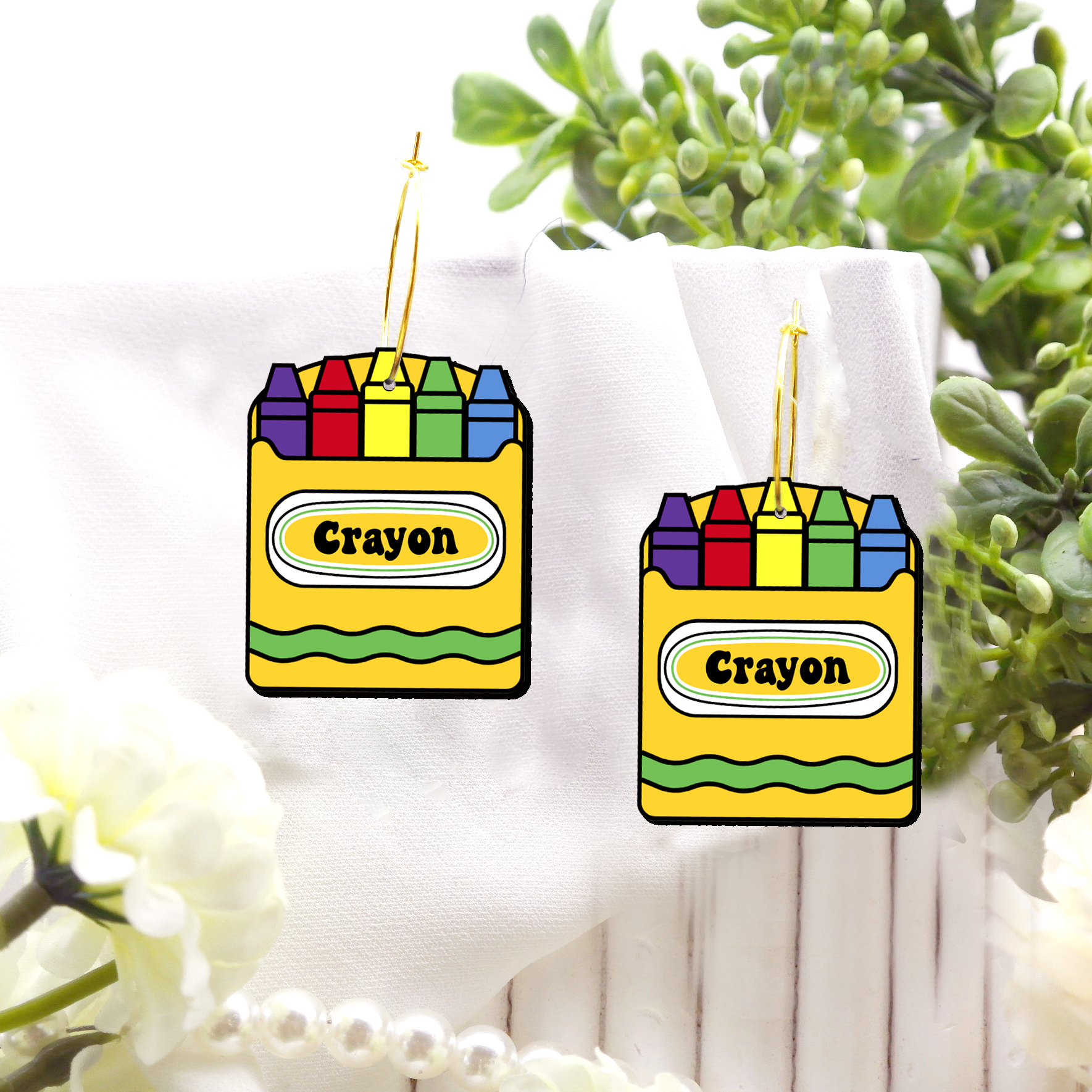 2pcs Handmade Jewelry Making Supplies Beads Cut Wooden Crayon Charm For DIY Necklace Earring Brooch (WE344)