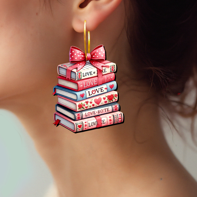 2pcs Handmade Jewelry Making Supplies Beads Cut Wooden Book Charm For DIY Necklace Earring Brooch (WE348)