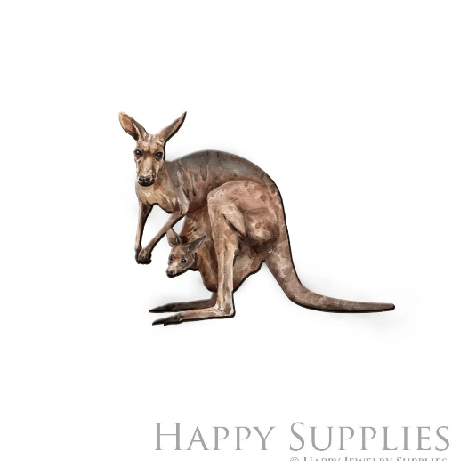 2pcs Handmade Jewelry Making Supplies Beads Cut Wooden Kangaroo Charm For DIY Necklace Earring Brooch (CW880)