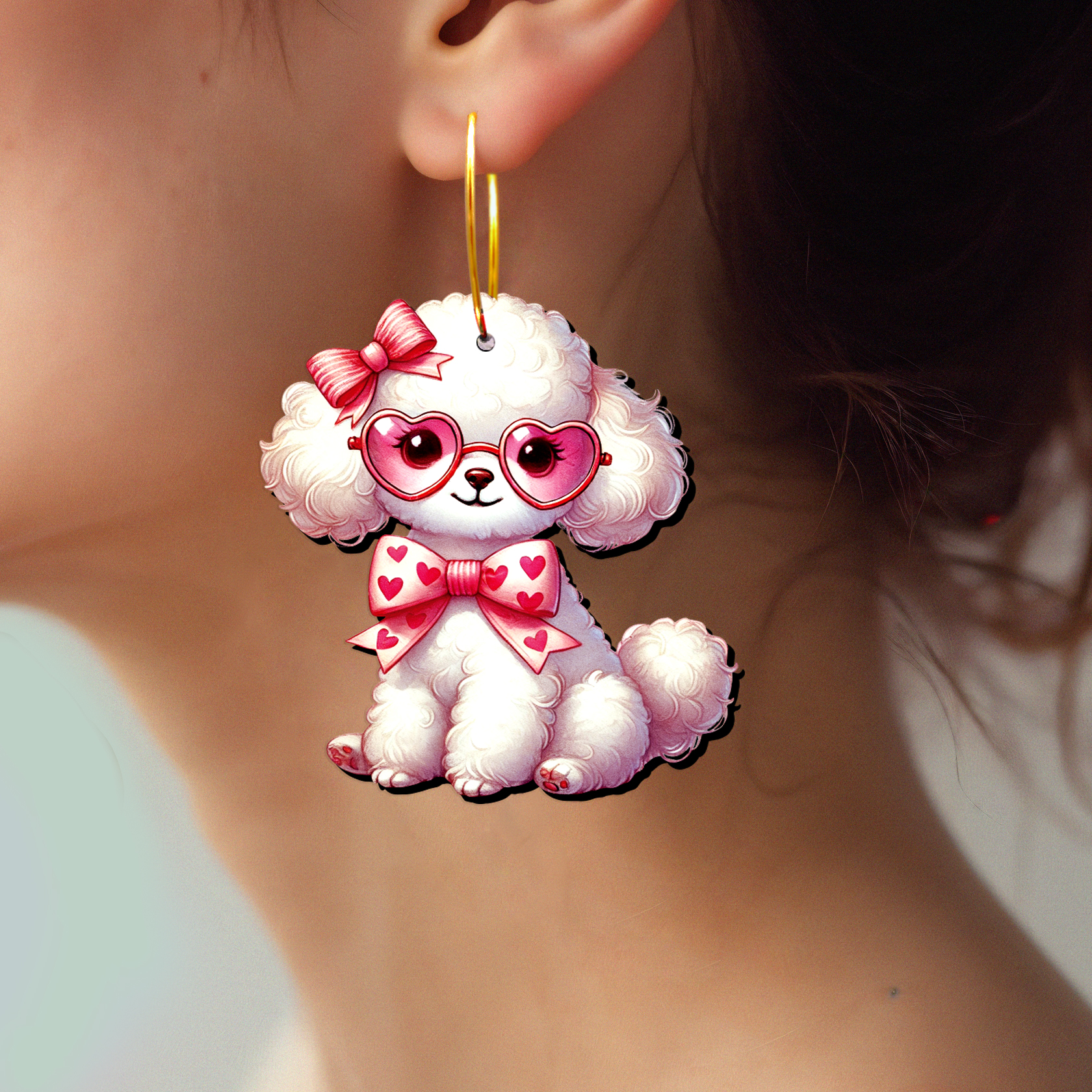 2pcs Handmade Jewelry Making Supplies Beads Cut Wooden Dog Charm For DIY Necklace Earring Brooch (WE351)