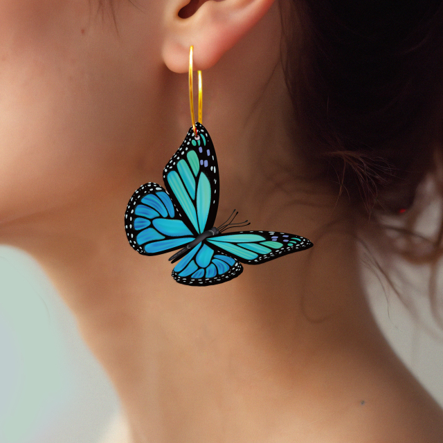 2pcs Handmade Jewelry Making Supplies Beads Cut Wooden Butterfly Charm For DIY Necklace Earring Brooch (WE366)