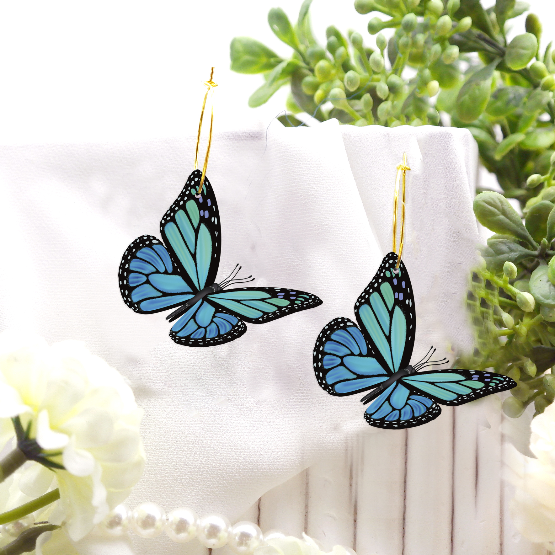 2pcs Handmade Jewelry Making Supplies Beads Cut Wooden Butterfly Charm For DIY Necklace Earring Brooch (WE366)