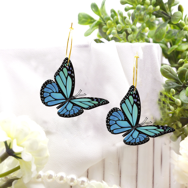 2pcs Handmade Jewelry Making Supplies Beads Cut Wooden Butterfly Charm For DIY Necklace Earring Brooch (WE366)