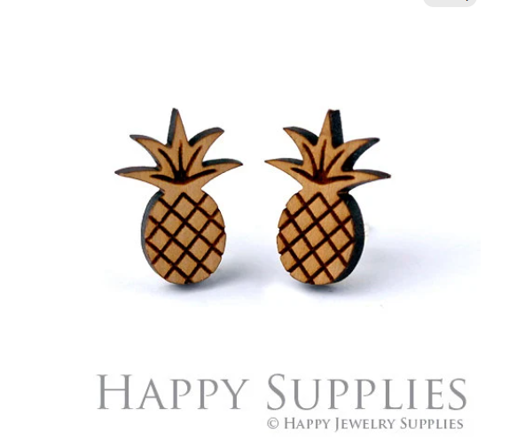 4pcs Handmade Jewelry Making Supplies Wooden Charm, DIY Necklace Earrings Brooch, Laser Cut Wooden Charms, Mini Wooden Charms (SWC151)