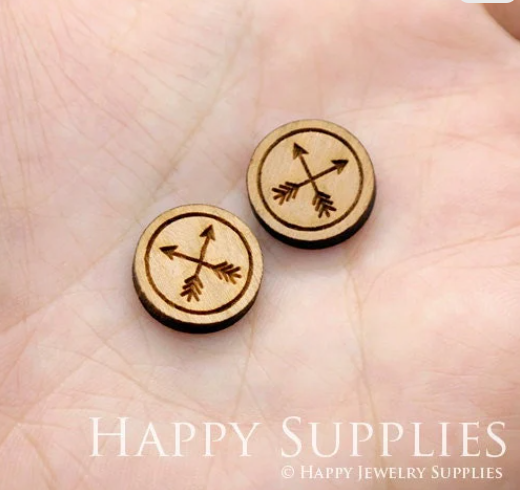 4pcs Handmade Jewelry Making Supplies Wooden Charm, DIY Necklace Earrings Brooch, Laser Cut Wooden Charms, Mini Wooden Charms (SWC191)
