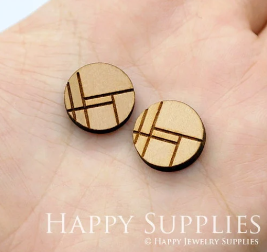 4pcs Handmade Jewelry Making Supplies Wooden Charm, DIY Necklace Earrings Brooch, Laser Cut Wooden Charms, Mini Wooden Charms (SWC200)