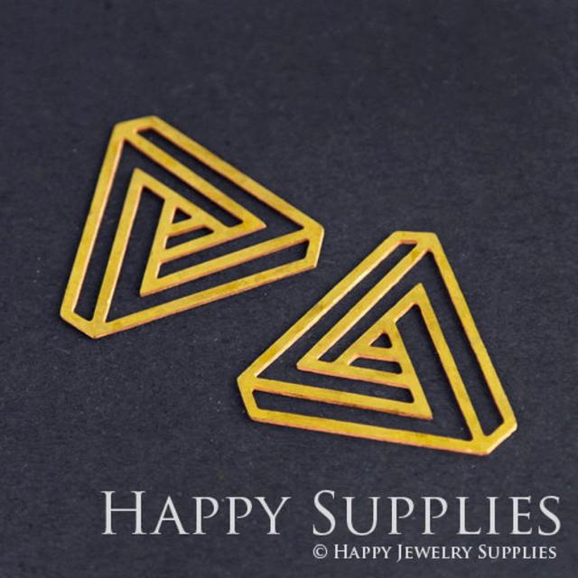 2pcs Brass Jewelry Charms, Triangle Raw Brass Earring Charms, Brass Jewelry Pendants, Raw Brass Jewelry Findings, Brass Pendants Jewelry Wholesale (RD202)