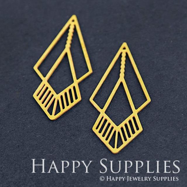 2pcs Brass Jewelry Charms, Irregular Square GeometricRaw Brass Earring Charms, Brass Jewelry Pendants, Raw Brass Jewelry Findings, Brass Pendants Jewelry Wholesale (RD255)