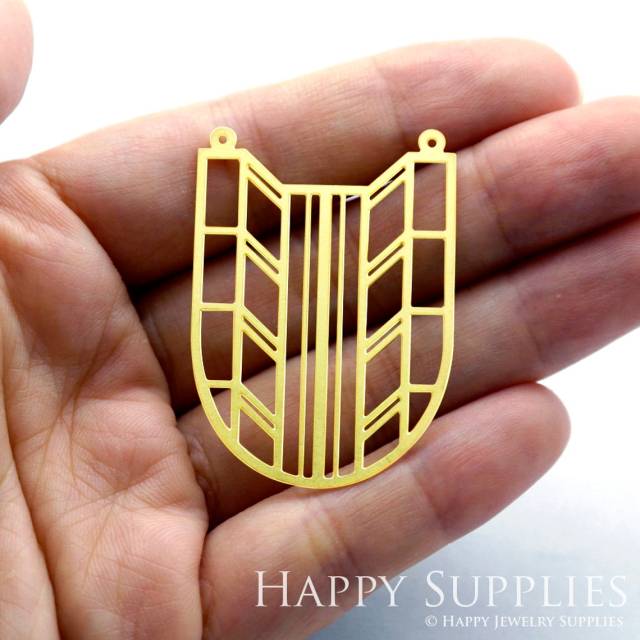 2pcs Brass Jewelry Charms, Window Pattern Geometric Raw Brass Earring Charms, Brass Jewelry Pendants, Raw Brass Jewelry Findings, Brass Pendants Jewelry Wholesale (RD306)