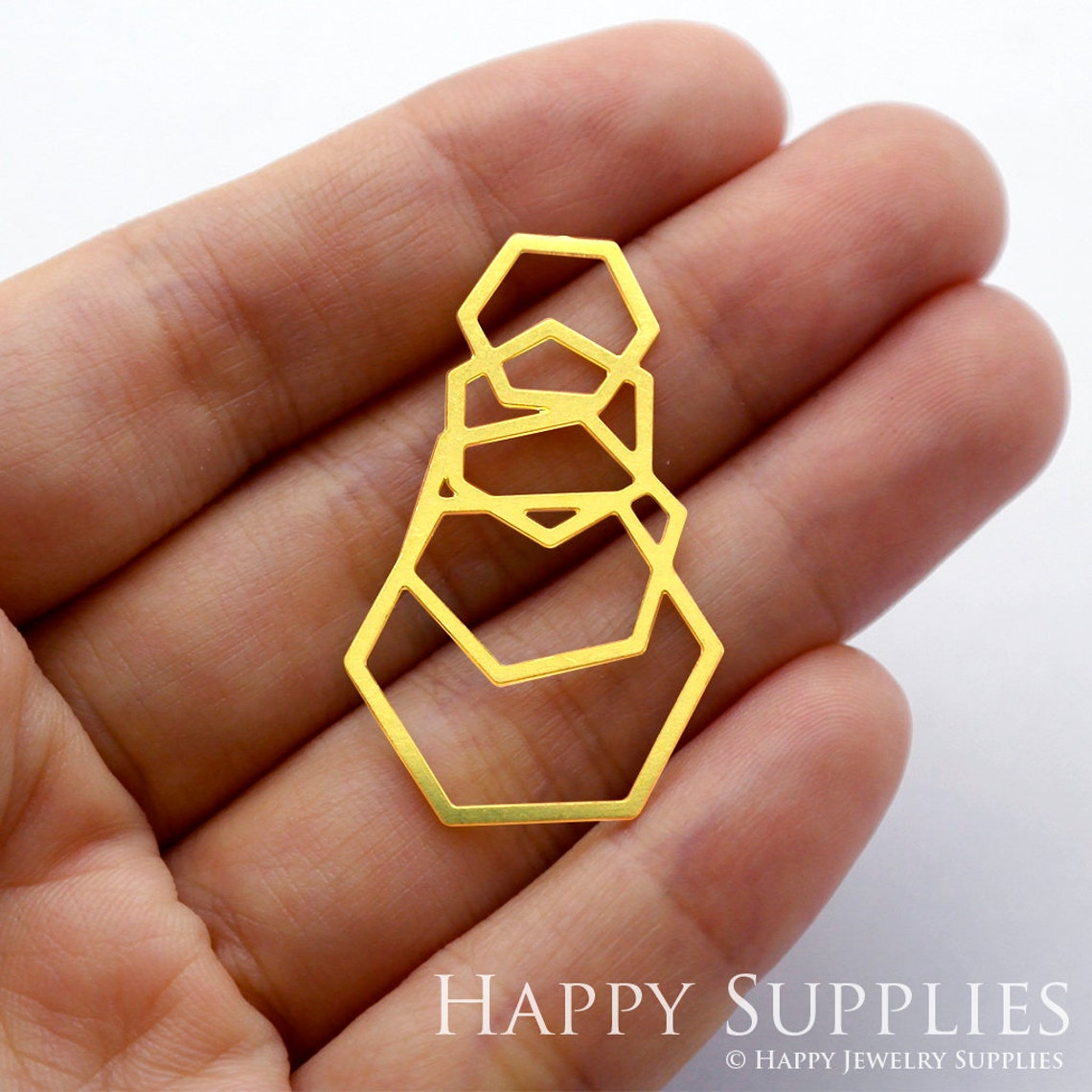 2pcs Brass Jewelry Charms, Hexagons Raw Brass Earring Charms, Brass Jewelry Pendants, Raw Brass Jewelry Findings, Brass Pendants Jewelry Wholesale (RD276)