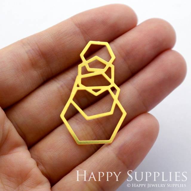 2pcs Brass Jewelry Charms, Hexagons Raw Brass Earring Charms, Brass Jewelry Pendants, Raw Brass Jewelry Findings, Brass Pendants Jewelry Wholesale (RD276)